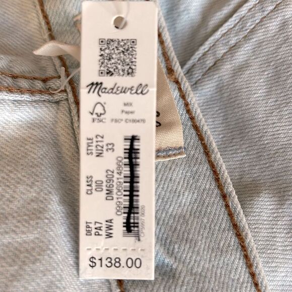 Madewell NWT Slouchy Boyjean Size 33 in Wrightlane Wash in Ripped Edition - Picture 11 of 11
